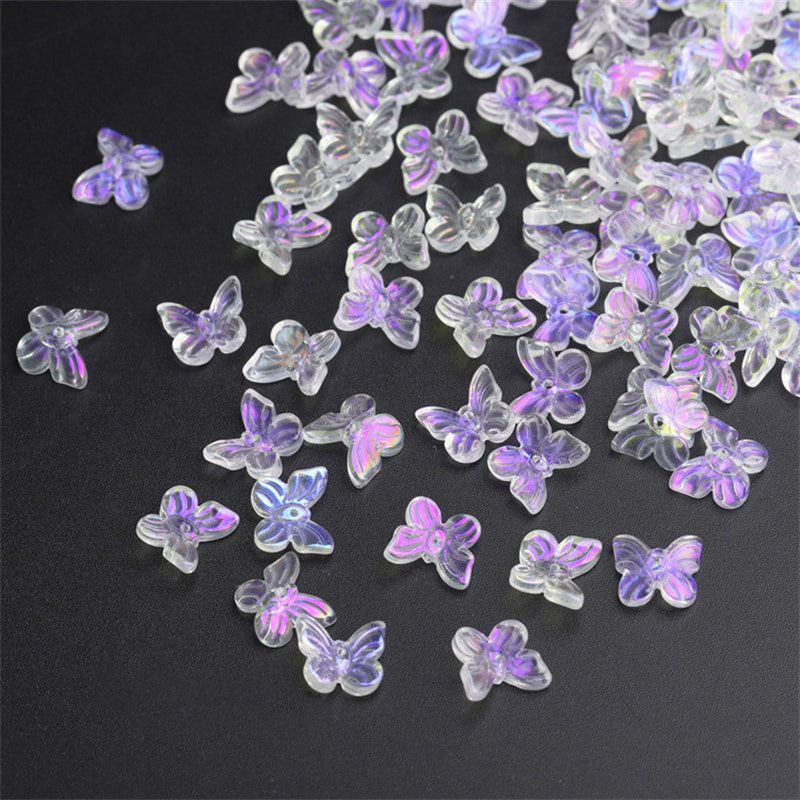 Clear iridescent butterfly-shaped beads for craft projects Hairpin Materials by Arts And More